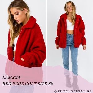 I.Am.Gia Red Pixie Coat NWT Size XS
